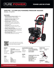 Pure Power 3200 psi pressure washer